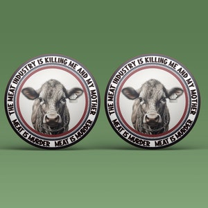 Meat is Murder Badge, Vegan Pin Badge, I Am Not a Steak Vegan ...