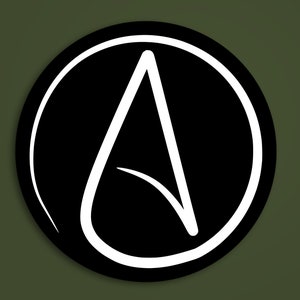 Atheïstische stickers, symbool van atheïsme, geen goden, geen meesters, tegen alle religies, red de planeet, uw goden bestaan niet, geloof is blindheid
