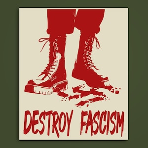 Destroy fascism sticker, Antifascist Action, Antifa, Antinazi, Against Racism, No platform for fascist, Always Antisocial Always Antifascist