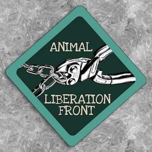 Frente de Liberación Animal - Pegatina ALF, ALF hasta que cada jaula esté vacía, Derechos de los animales veganos, ALF - ¿quién, si no tú? ¿cuándo, si no ahora? activista
