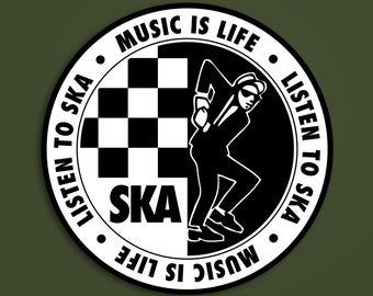 Écoutez l'autocollant SKA, La musique c'est la vie, Reggae, Ska, Reggae contre le fascisme, Bonne nuit fierté blanche, Reggae Peace, Skanarchy, Ska n'est pas mort
