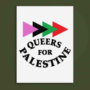 Queers voor Palestina sticker, LGBTQ, Palestijnse trots sticker, ik sta achter Palestina, Save Palestina, niemand is vrij totdat we allemaal vrij zijn