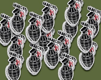 Anarchy Grenade Mini Vinyl Stickers - 15 Pack