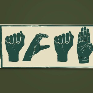 Green ACAB hand signs sticker design expressing support for social justice and freedom.