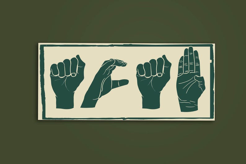 Green ACAB hand signs sticker design expressing support for social justice and freedom.