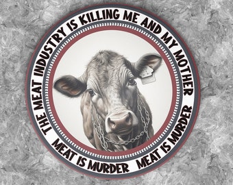 Veganistische pin-badge: knop tegen dierenrechten