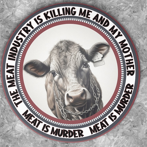 Meat is murder badge, Vegan pin badge, I am not a steak! Vegan Antispeciest , Vegan Antifa, DEFEND ANIMALS, Animal Rights Vegan Love animals