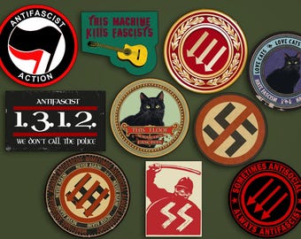 Pack 10 Antifa stickers, Antifascist Sticker, Antinazi Sticker, Antifa pack, Smash Fascism, Political, Leftist stickers, Punk, stickers pack