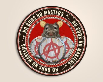 No gods no masters sticker, Anarchy, Durable & weatherproof Round stickers, Punk Rock, Anarchist, Atheist, Against Religion, Anarcho-atheist