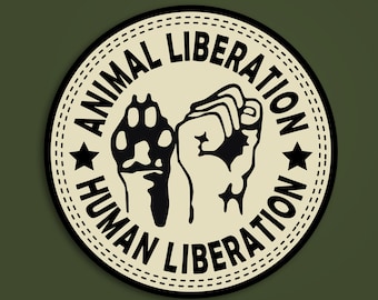 Adesivo de vinil vegano para libertação animal: ALF Direct Action