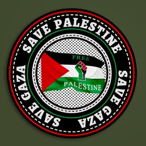 Red Palestina Red Gaza Stickers, Bevrijd Palestina, Bevrijd Gaza, Politiek in het Midden-Oosten, Stop met het bombarderen van Gaza, Bevrijd Palestina en beëindig de Israëlische bezetting