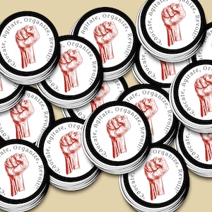 Lot de 15 mini-autocollants en vinyle Eduquer, agiter, organiser la révolte, IWW - Travailleurs industriels du monde, classe ouvrière antifasciste, Solidarité