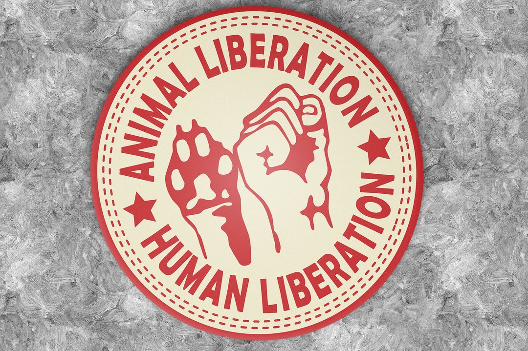 Animal Liberation Human Liberation Badges, Vegan Animal Liberation ...