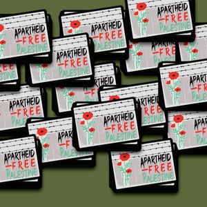 15 pack Einde Apartheid Gratis Palestina mini vinylstickers, Gratis Palestina Stickers, Palestina zal gratis zijn, Vrijheid voor Palestina, Gratis Gaza