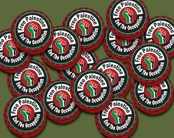 15 pack Free Palestine mini vinyl stickers, End the Occupation sticker, Free Palestine, I stand with Palestine, Solidarity with Palestine