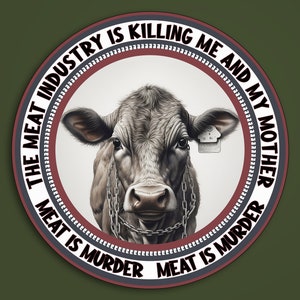 Autocollant végétalien, je ne suis pas un steak ! Autocollant Vegan Antispeciest, Vegan Antifa, DEFEND ANIMALS, Animal Rights, Vegan, Love animals don't eat them