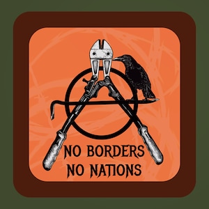 Antifascista! Nessun confine, nessuna nazione Adesivo, I migranti sono i benvenuti abolire i confini, Nessun essere umano è illegale - Nessun confine, Nessun dio Nessun padrone, punk