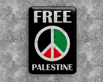 Distintivo rettangolare Palestina libera: spilla con bandiera palestinese (68 x 44 mm)
