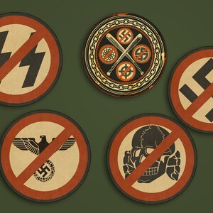 Pack 10 Stickers Anti-nazi , Antifascist, Smash nazism, Fight fascism, Hate nazis, Antifa, Anarchy against nazis, Antifa radical, No Pasaran image 3