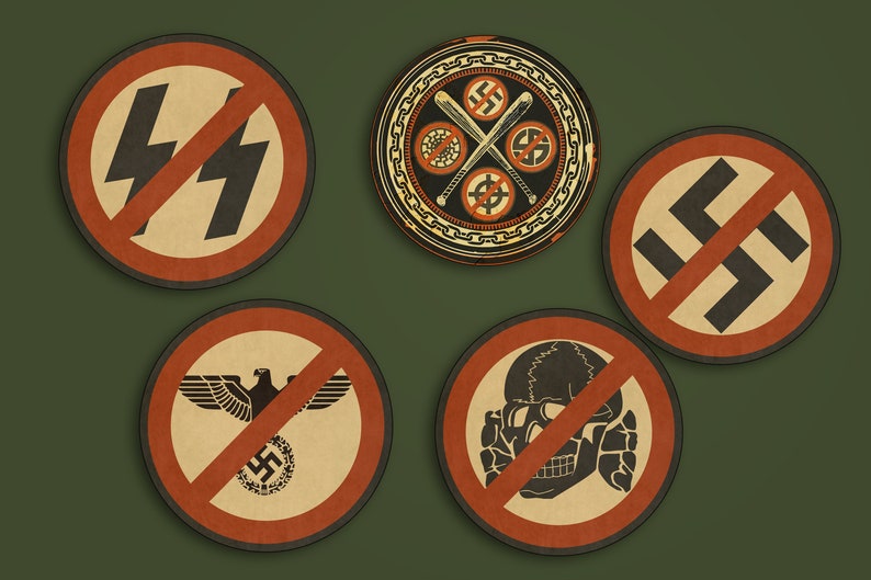 Pack 10 Stickers Anti-nazi , Antifascist, Smash nazism, Fight fascism, Hate nazis, Antifa, Anarchy against nazis, Antifa radical, No Pasaran image 3