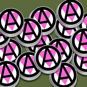 Lot de 15 mini autocollants triangle rose anarchiste, ACTIVISME, triangle homosexuel anarchique, LGBT, gay, silence = mort, lesbienne, triangle rose homosexuel