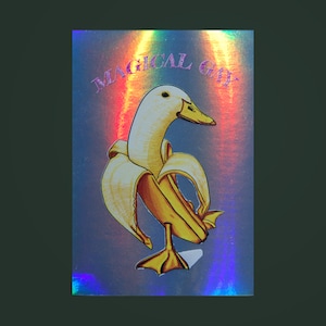 Etiqueta engomada de vinilo holográfico gay mágico, Gay, Etiqueta de vinilo portátil, Lgbtq, Queer, Etiqueta engomada de ganso, Orgullo, Etiqueta engomada del arco iris, Colorido y brillante