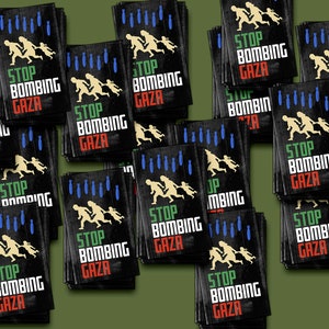 15 stuks Stop Bombing Gaza minivinylstickers, mensenrechten, protest, einde van het beleg, einde bezetting, vrij Palestina, Palestina-stickers
