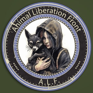 Animal Liberation Sticker, ALF Aufkleber, Animal Liberation direkte Aktion, Animal Liberation Front Unterstützer, Tierrechtsaktivismus, Liberate