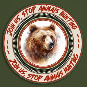 Deja de cazar pegatinas, únete a nosotros, deja de cazar animales, derechos de los animales, liberación animal, ama a los animales, lucha contra la caza, no caza, derecho