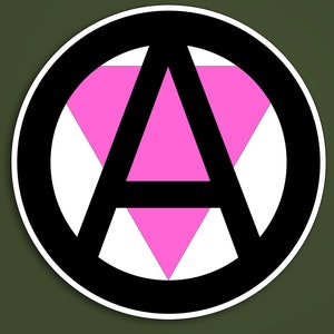 Anarchistische Roze Driehoek Stickers, stilte = dood, ACTIVisme, Duurzaam, Weerbestendig vinyl stickers, Queer sticker, Lgbt, Gay, LESBIENSCH