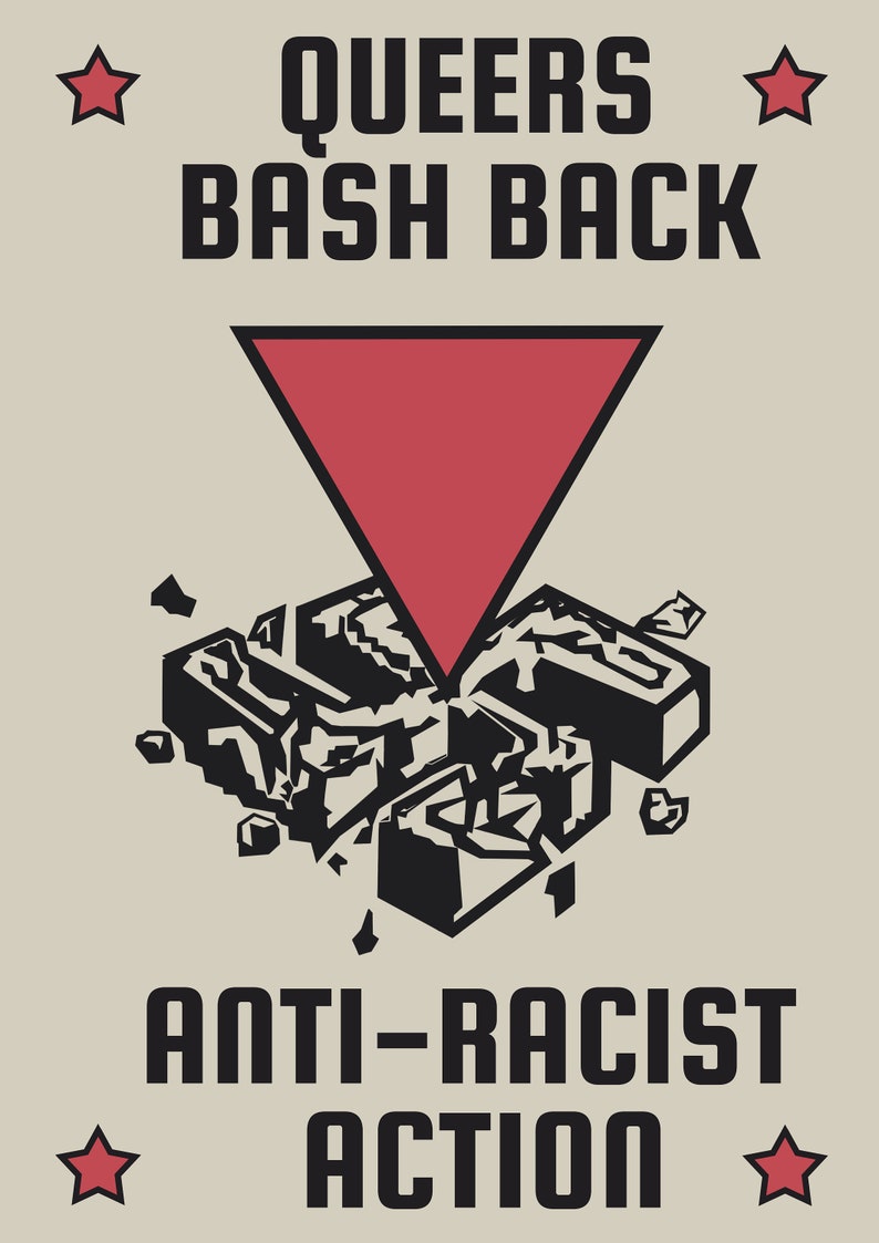 Queers Bash Back - Anti-racist Action Prints/ Antifascism Poster/ LGBTQ ...