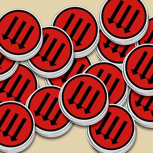 Confezione da 15 mini adesivi con le tre frecce simbolo antifa, a volte antisociali sempre antifascisti, fronte di ferro, antifascista, antiautoritarismo