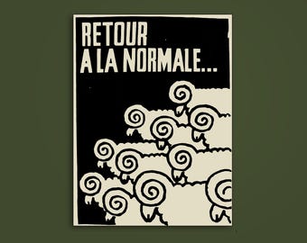 Retour a la normale... Sticker, Politics, Revolt, Organize, Raised fist, Anarchist, Activism