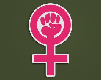 Feminist Symbol Sticker: Girl Power, Pro-Choice Vinyl Decal