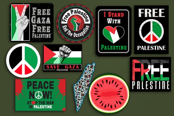 50 Adesivi Della Palestina Colorati – Adesivi Impermeabili In Vinile Per PC, Valigia, Frigorifero, Auto – Simboli Di Pace E Graffiti