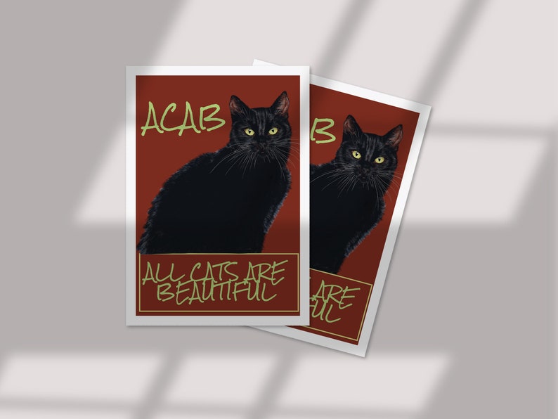 Acab All Cats Are Beautiful Print/ 1312 Poster/ Police Abolition ...