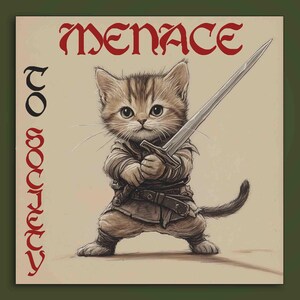 Menace to Society-stickers, punkstickers, anarchist, anarchie, wees onbestuurbaar, subversief, punk, sticker, anarchie en vrede, anarchiekat
