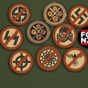 Pack 10 Stickers Anti-nazi , Antifascist, Smash nazism, Fight fascism, Hate nazis, Antifa, Anarchy against nazis, Antifa radical, No Pasaran image 1