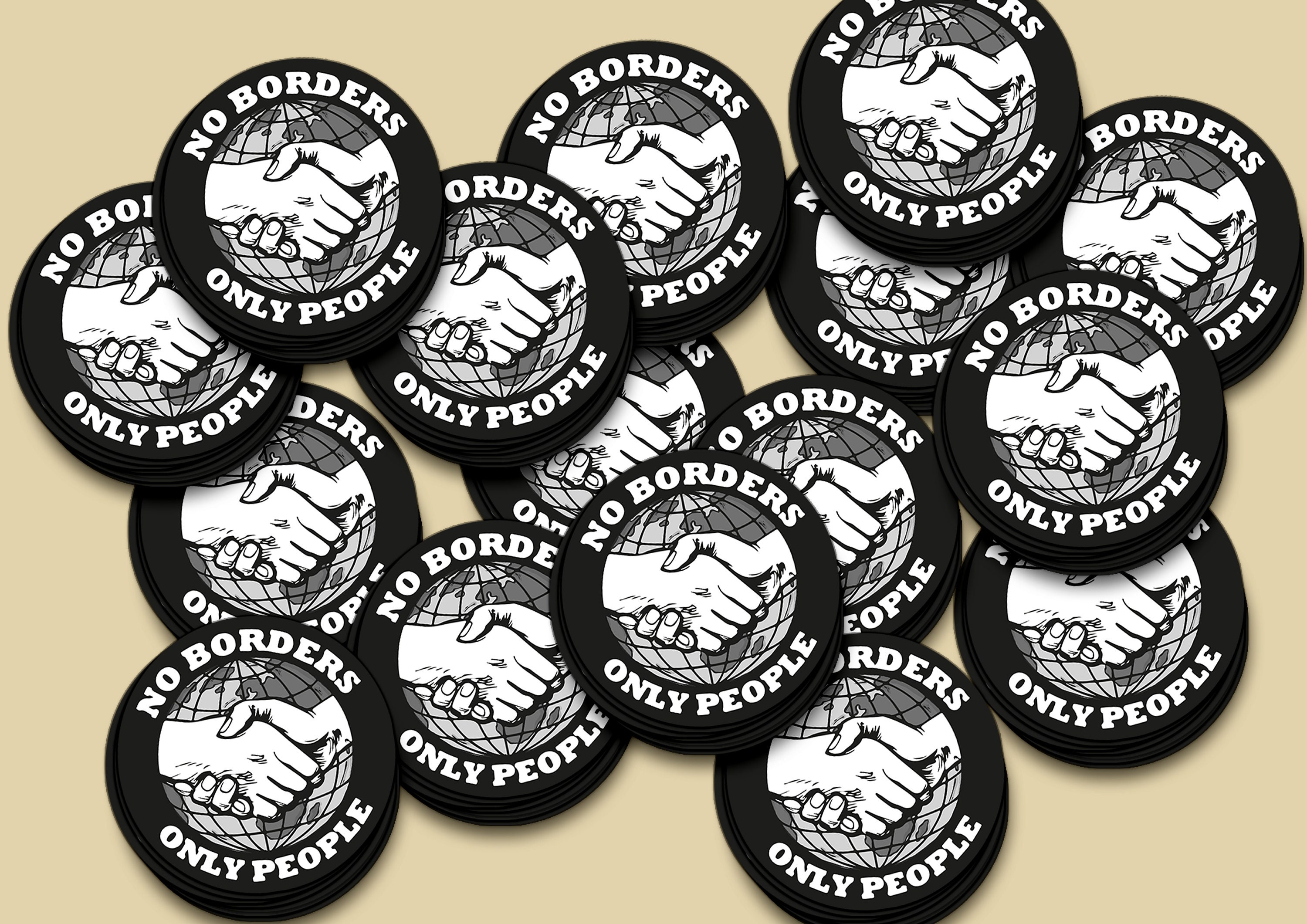 15 Pack No Borders Only People Mini Sticker, No laws, no borders, Tear down the borders, Destroy all borders, No Borders No Nations No Gods