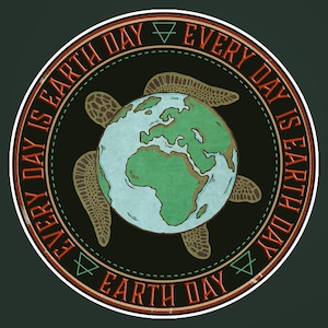 Todos los días es el día de la tierra Pegatina, Salvar la pegatina del planeta tierra, Anarquía verde, Defender la tierra, Amar nuestra tierra, La evolución verde, Salvar la naturaleza