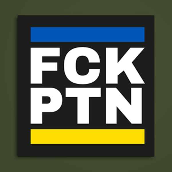 FCK PTN-Aufkleber, Ukraine-Flagge, Bleib stark in der Ukraine, Befreie die Ukraine, Stoppe den Krieg in der Ukraine, Frieden in der Ukraine, Ich stehe mit der Ukraine, Anti-Z