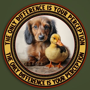 Veganistische sticker, Het enige verschil is je waarnemingssticker, Dierenrechten, Dierenbevrijding, Hou van dieren, haat wreedheid, Antispecism