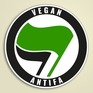 Vegane Antifa Aufkleber, Animal Liberation Front Abteilung Antifa, Vegan Hooligans, Tierrechte, Anarcho-Vegan, ALF Animal Liberation Front