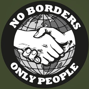 No Borders Only People Sticker, NESSUNA GUERRA, Nessuno è illegale, I rifugiati sono i benvenuti, nessun essere umano è illegale, Nessuna nazione Nessun confine, Nessun dei, Nessun padrone