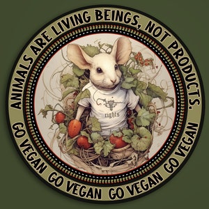 Autocollant Vegan Anti-speciest, autocollant Vegan, autocollant anti-speciest, Vegan Antifa, DEFEND ANIMALS, Animal Rights, Anarcho-Vegan, ALF, punk