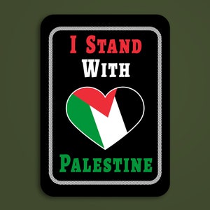 Ik sta achter Palestina Sticker, Vrij Palestina, Palestina vlag sticker, Gaza, Midden-Oosten politiek sticker, Einde Israëlische bezetting