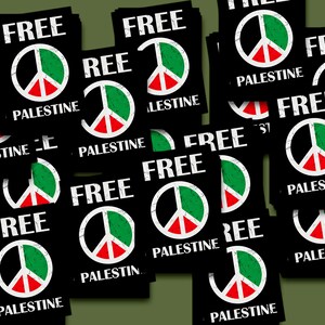 15 pack gratis Palestina mini vinylstickers, Stop het bombarderen van Gaza, ik sta achter Palestina, Solidariteit met Palestina, Palestijnse vlagsticker