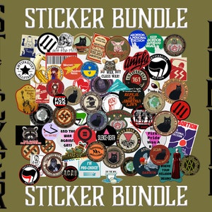 Antifa Sticker Bundle Pack, Anti-fasciste, Anti-raciste, Réfugiés bienvenus, Anti-nazi, Trois flèches, Action antifasciste, Pas de frontières ni de nations