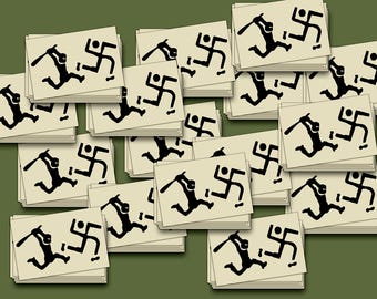 20 Anti-nazi Mini Stickers, Antifascist Action, Antifa, Run nazi run!, Against Racism, Keep your country nice and clean, I hate nazis, 161