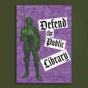 Verdedig de sticker van de openbare bibliotheek, steun je lokale bibliotheek, gratis informatie is punk, punk is meer punk dan een openbare bibliotheek